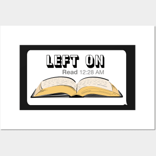 Left on Read Funny Texting Book Worm Readers Posters and Art